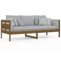 Lit de jour marron miel bois de pin massif 80x200 cm