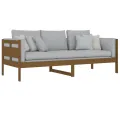 Lit de jour marron miel bois de pin massif 80x200 cm