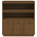 Buffet haut Marron miel 100x40x108,5 cm Bois massif de pin