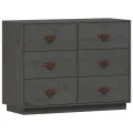 Buffet Gris 100x40x75 cm Bois massif de pin