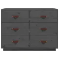 Buffet Gris 100x40x75 cm Bois massif de pin
