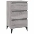 Table de chevet sonoma gris 40x35x70 cm bois d'ingénierie
