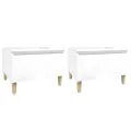 Tables d'appoint 2pcs Blanc brillant 50x46x35cm Bois ingénierie