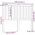 Tête de lit Gris 146x6x101 cm Bois massif de pin