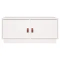 Table basse Blanc 80x50x35 cm Bois massif de pin