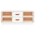 Meuble TV Blanc 100x34x40 cm Bois de pin massif