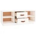 Meuble TV Blanc 100x34x40 cm Bois de pin massif