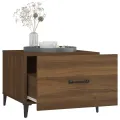 Tables basses avec pieds en métal 2 pcs Chêne marron 50x50x40cm