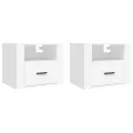 Tables de chevet murales 2 pcs Blanc 50x36x40 cm