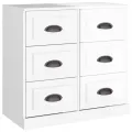 Buffet blanc brillant 70x35,5x67,5 cm bois d'ingénierie