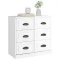 Buffet blanc brillant 70x35,5x67,5 cm bois d'ingénierie
