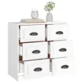 Buffet blanc brillant 70x35,5x67,5 cm bois d'ingénierie