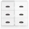 Buffet blanc brillant 70x35,5x67,5 cm bois d'ingénierie