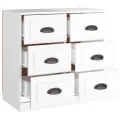 Buffet blanc brillant 70x35,5x67,5 cm bois d'ingénierie