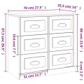 Buffet blanc brillant 70x35,5x67,5 cm bois d'ingénierie