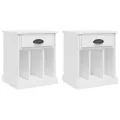 Tables de chevet 2 pcs blanc 43x36x50 cm