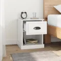 Tables de chevet 2 pcs blanc brillant 39x39x47,5 cm