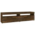 Meubles TV avec lumières LED 2 pcs Chêne fumé 75x35x40 cm