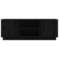 Meuble TV Noir 110x35x40,5 cm Bois de pin massif
