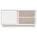 Meuble TV Blanc 80x35x40,5 cm Bois de pin massif