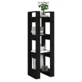 Bibliothèque/Séparateur de pièce Noir 41x35x125 cm Pin massif