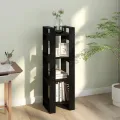 Bibliothèque/Séparateur de pièce Noir 41x35x125 cm Pin massif