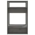 Bibliothèque/Séparateur de pièce Gris 41x35x57 cm Pin solide