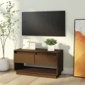 Meuble TV Marron miel 74x34x40 cm Bois de pin massif