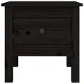 Table d'appoint Noir 40x40x39 cm Bois massif de pin