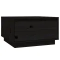 Table basse Noir 55x56x32 cm Bois massif de pin