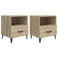 Tables de chevet 2 pcs Chêne Sonoma Bois d'ingénierie