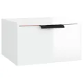 Table de chevet murale Blanc brillant 34x30x20 cm