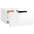 Table de chevet murale Blanc brillant 34x30x20 cm