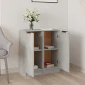 Buffets 2 pcs Gris béton 30x30x70 cm Bois d'ingénierie