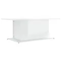 Table basse Blanc brillant 102x55,5x40 cm Aggloméré