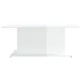 Table basse Blanc brillant 102x55,5x40 cm Aggloméré