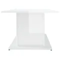 Table basse Blanc brillant 102x55,5x40 cm Aggloméré