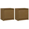 Tables de chevet 2 pcs Marron miel 40x30,5x40 cm Bois de pin