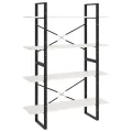 Bibliothèque à 4 niveaux Blanc 100x30x140 cm Bois de pin massif