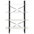 Bibliothèque à 4 niveaux Blanc 100x30x140 cm Bois de pin massif