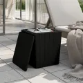 Table de jardin avec couvercle amovible noir polypropylène