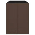 Table de bar et dessus en verre marron 185x80x110 cm poly rotin