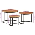 Tables gigognes 3 pcs bois massif d'acacia