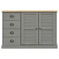 Buffet avec tiroirs VIGO 113x40x75 cm gris bois massif de pin