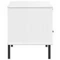 Meuble TV avec pieds en métal Blanc Bois de pin massif OSLO
