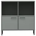 Bibliothèque avec pieds en métal Gris 90x35x90,5 cm Bois OSLO