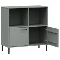 Bibliothèque avec pieds en métal Gris 90x35x90,5 cm Bois OSLO
