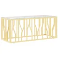 Table basse 110x45x45 cm acier inoxydable et verre