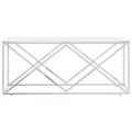Table basse 110x45x45 cm acier inoxydable et verre