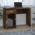 Bureau avec tiroir et armoire Chêne fumé 100x40x73 cm